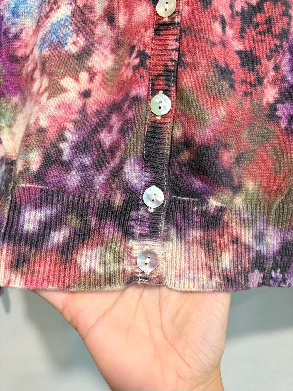 Sundance Floral Tie Dye Button Front Cardigan